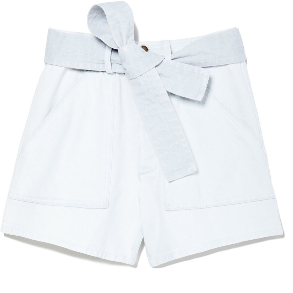 Apiece Apart white Tie-Waist Jean Shorts